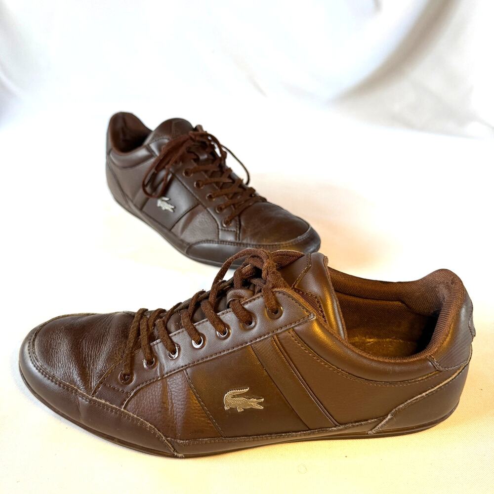 Lacoste Chaymon BL 1 CMA Men's Brown Leather Casual Sneakers - Size 9